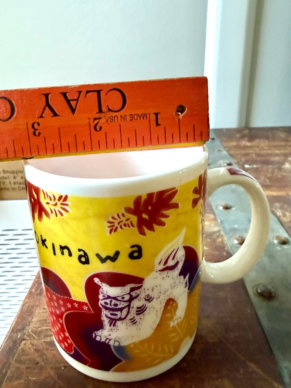Rare Starbucks 2003 Okinawa Japan Shisa Pattern Coffee Mug